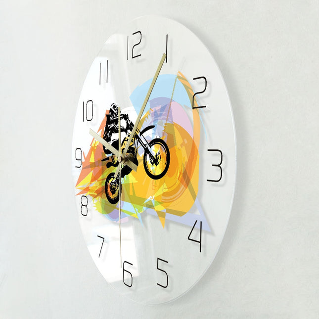 Wanduhr mit Motocross-Motorrad als Motiv