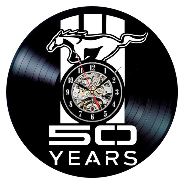 Mustang Auto Schallplattenuhr für Autofans Geschenk