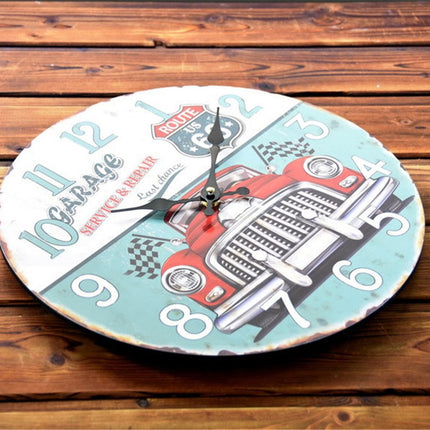 Vintage Wanduhr mit Route 66 Motiv