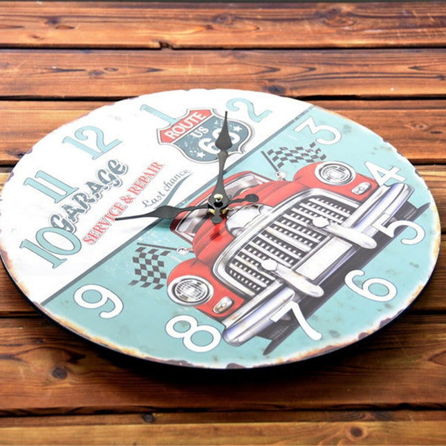 Vintage Wanduhr mit Route 66 Motiv