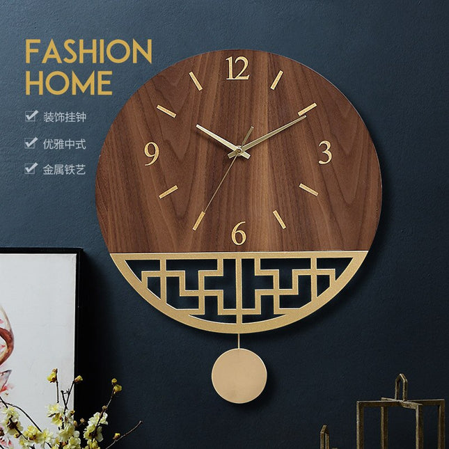 Japanische Design Wanduhr Holz mit Pendel