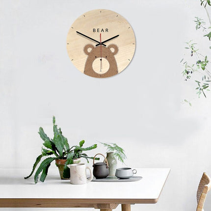 Wanduhr Holz Bär fürs Kinderzimmer
