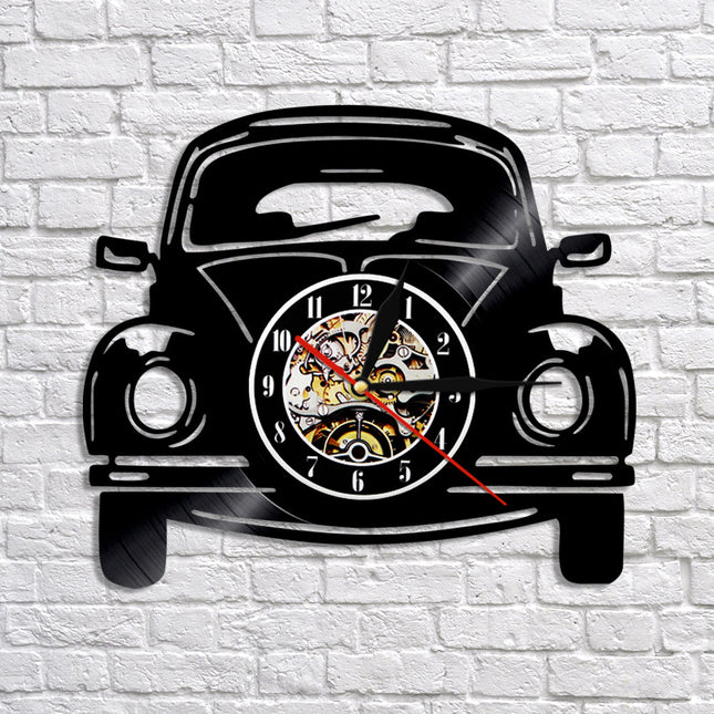 Auto Schallplattenuhr Käfer Retro Design