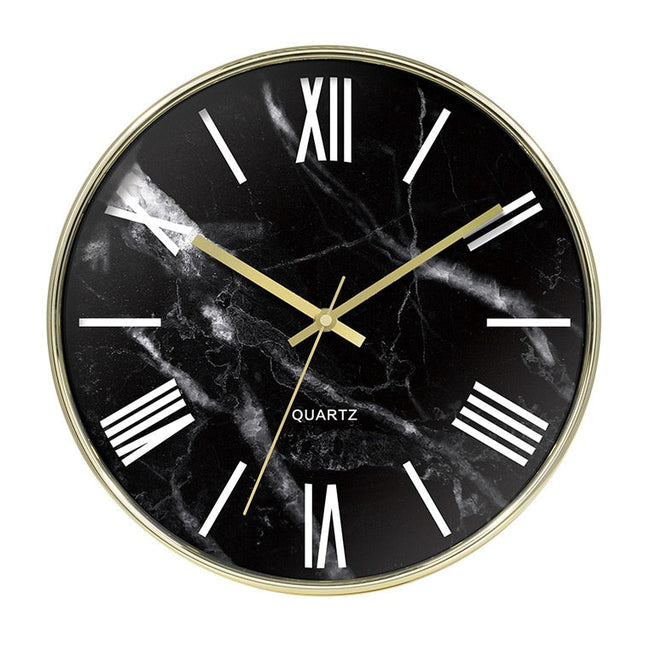 Moderne Wanduhr Marmor-Optik mit Quarzuhrwerk