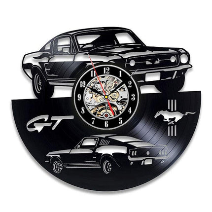 Mustang Auto Schallplattenuhr für Autofans Geschenk
