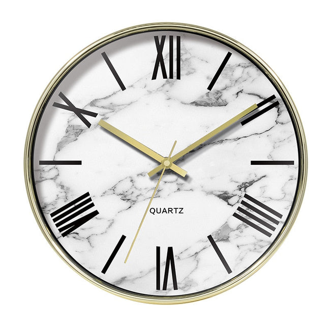 Moderne Wanduhr Marmor-Optik mit Quarzuhrwerk