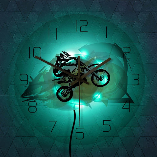 Wanduhr mit Motocross-Motorrad als Motiv
