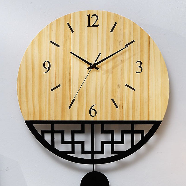 Japanische Design Wanduhr Holz mit Pendel