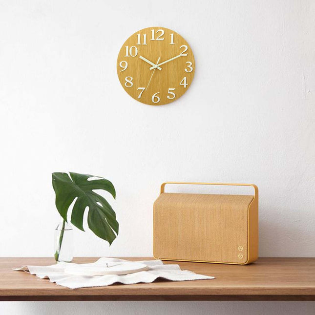 Wanduhr Holz nachleuchtend ohne Ticken