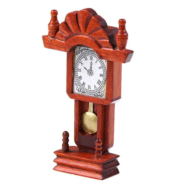 Miniatur Standuhr aus Holz Vintage