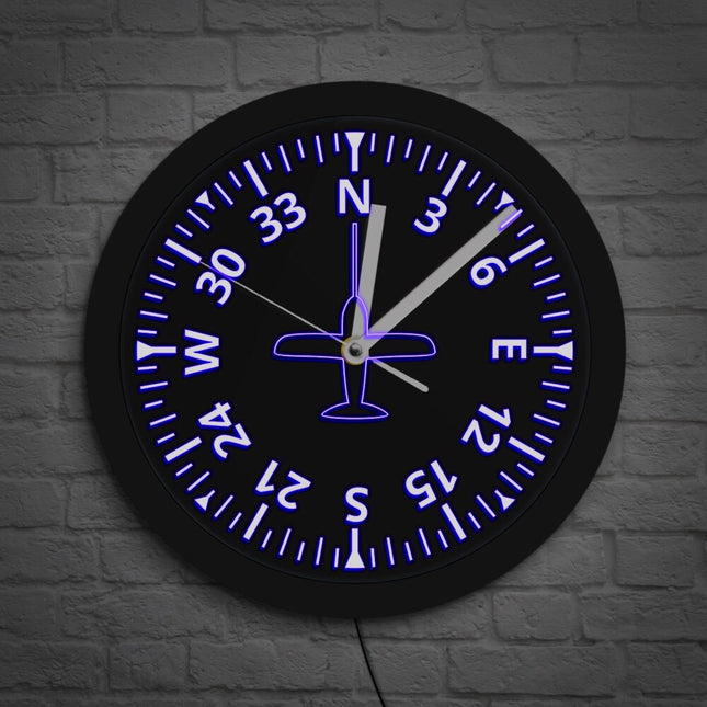 Flugzeug Cockpit Wanduhr mit Beleuchtung