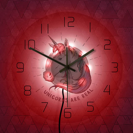 Wanduhr mit Einhorn für Mädchenzimmer