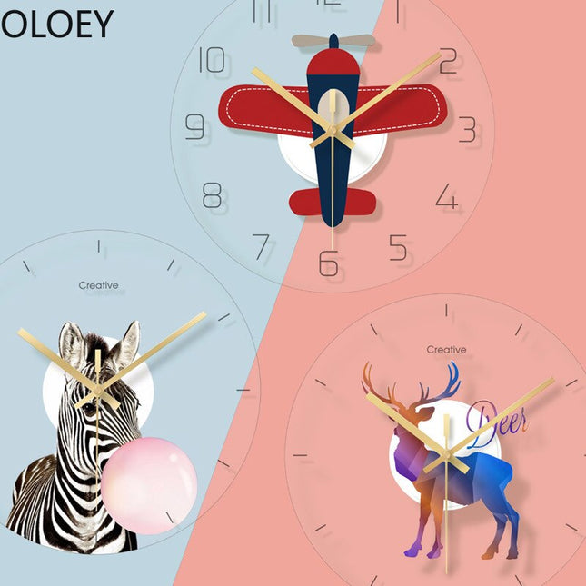 Lustige Kinderzimmer Wanduhr mit Fuchs