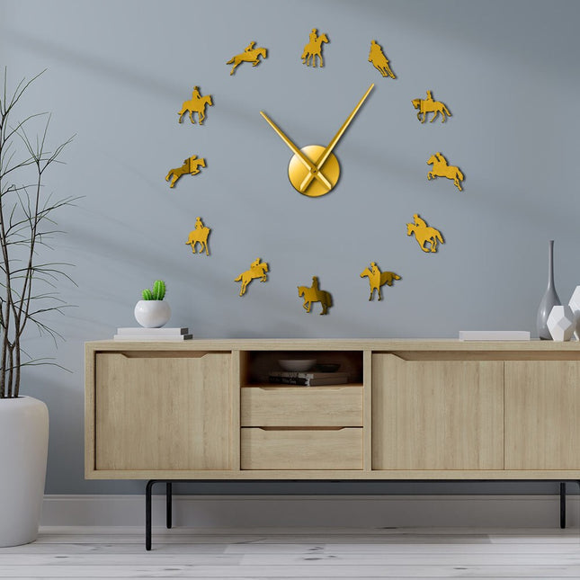 Große DIY Wanduhr Pferde zum Aufkleben