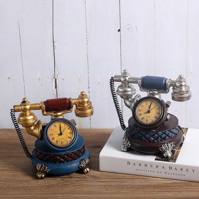 Vintage Tischuhr im Retro-Telefon Design