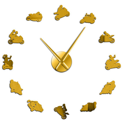 DIY Wandtattoo Uhr im Motorrad-Design