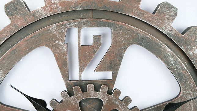 Wanduhr in Zahnrad Form Industrial