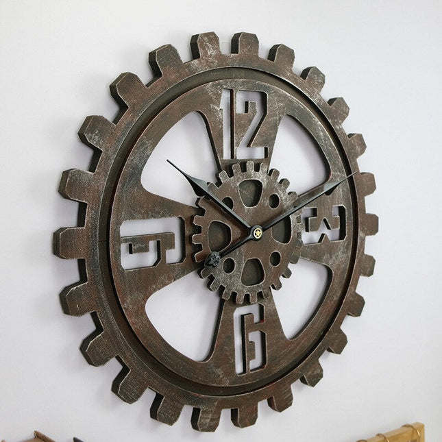 Wanduhr in Zahnrad Form Industrial