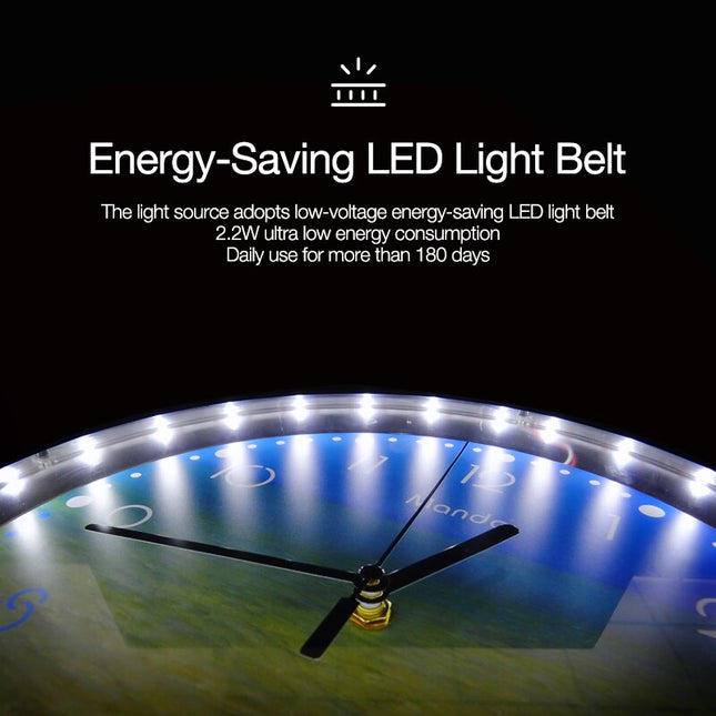 Moderne LED Wanduhr mit Leuchtfunktion Nacht