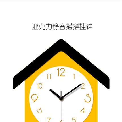 Moderne gelbe Wanduhr Kuckucksuhr-Stil