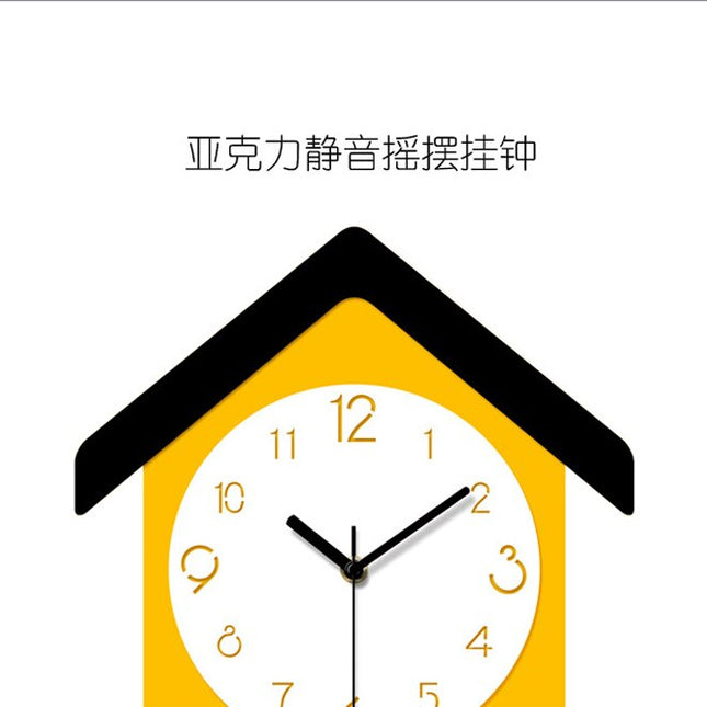 Moderne gelbe Wanduhr Kuckucksuhr-Stil