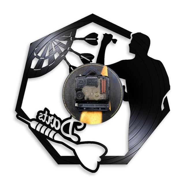 Darts Schallplattenuhr als coole Deko für Bar