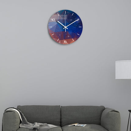 Moderne Glas-Wanduhr mit Galaxie-Motiv