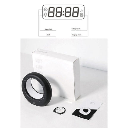 Futuristische Tischuhr mit Mond-Nachtlicht