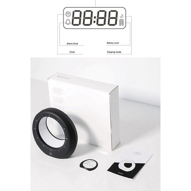 Futuristische Tischuhr mit Mond-Nachtlicht