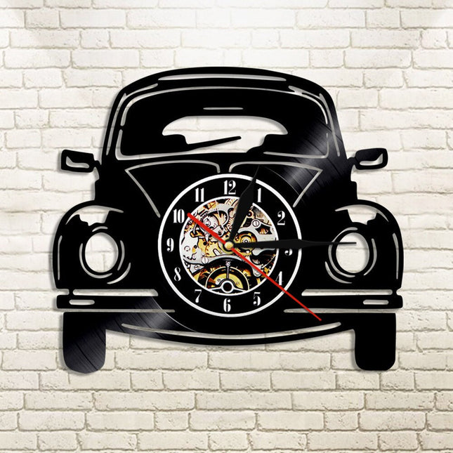 Auto Schallplattenuhr Käfer Retro Design