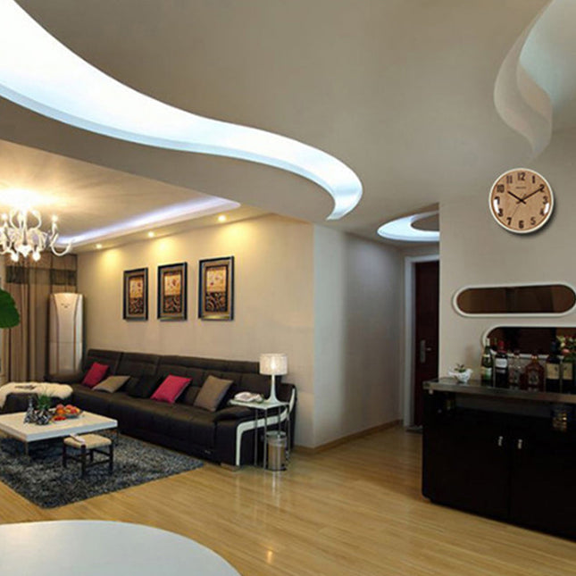 Moderne Wanduhr Holz in Schokoladenbraun