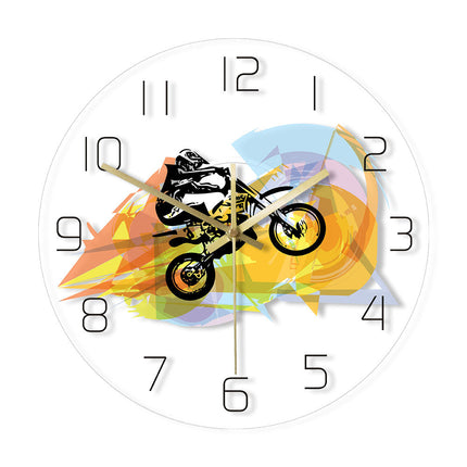 Wanduhr mit Motocross-Motorrad als Motiv