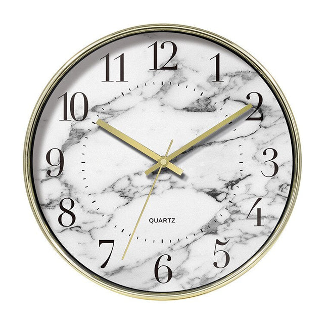 Moderne Wanduhr Marmor-Optik mit Quarzuhrwerk