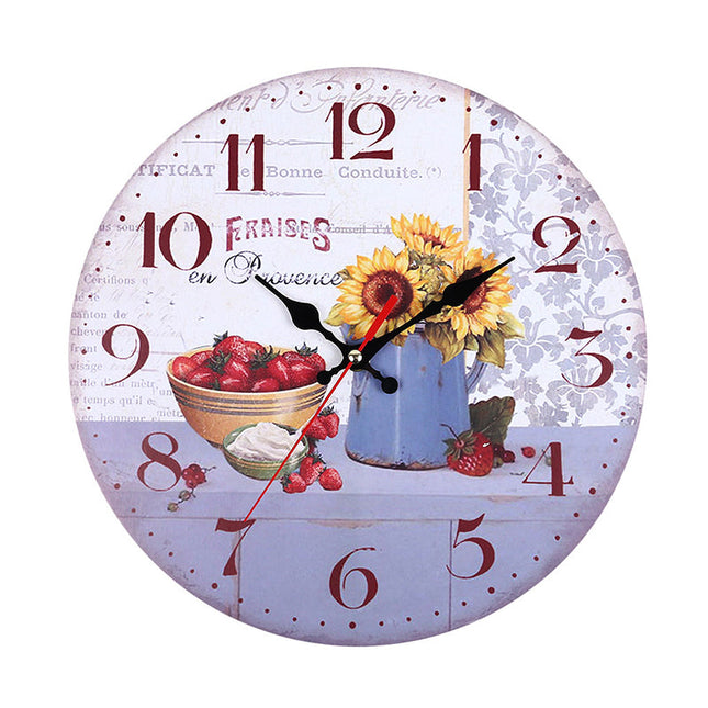 Wanduhr im Vintage-Stil mit Sonnenblume