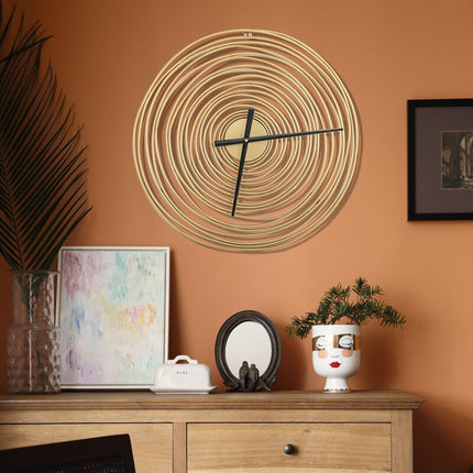 Goldene Design Wanduhr mit Spiral-Effekt