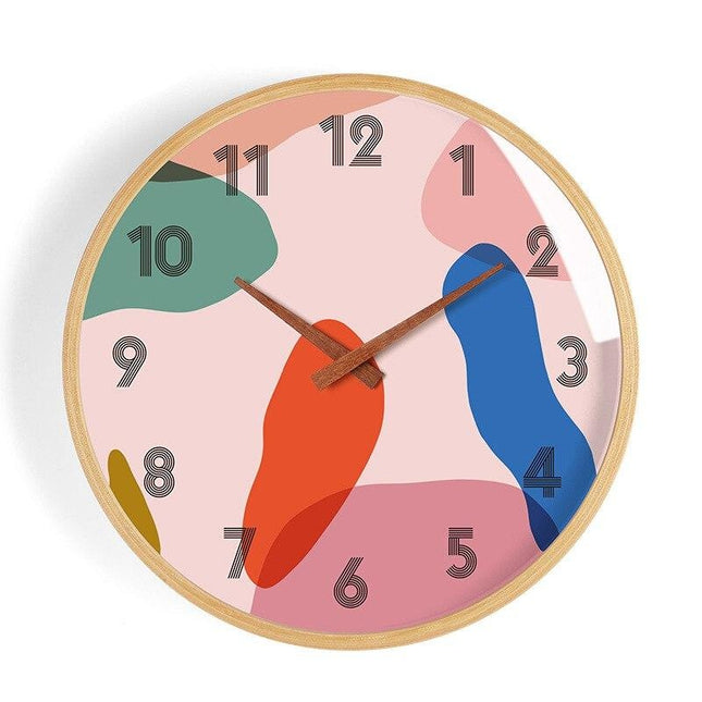 Kreative Wanduhr Holz abstraktes Design