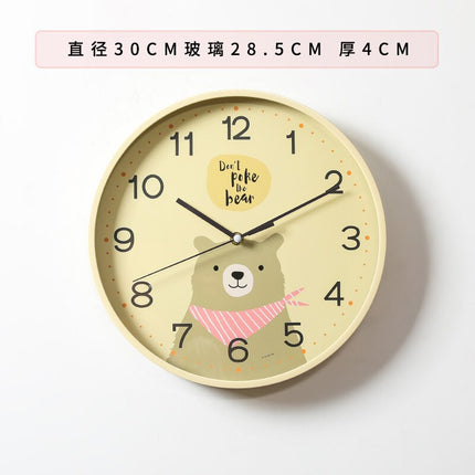Süße Kinder Wanduhr mit Hasenmotiv