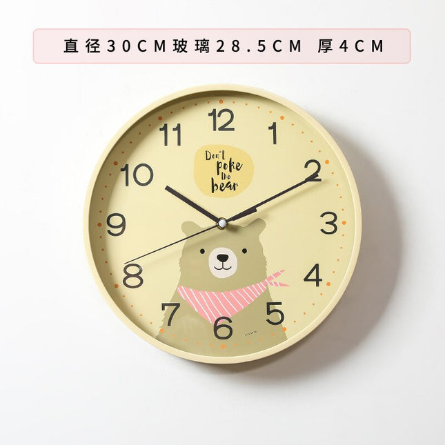 Süße Kinder Wanduhr mit Hasenmotiv