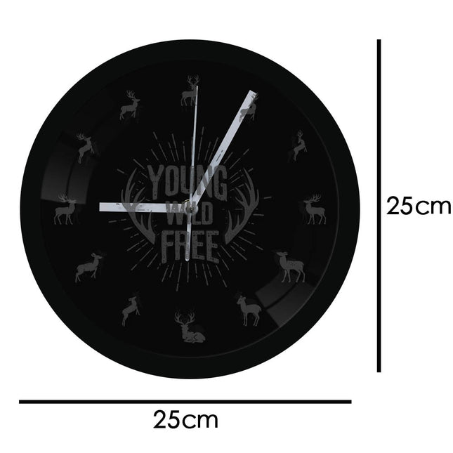LED Wanduhr Hirsch mit Geweih