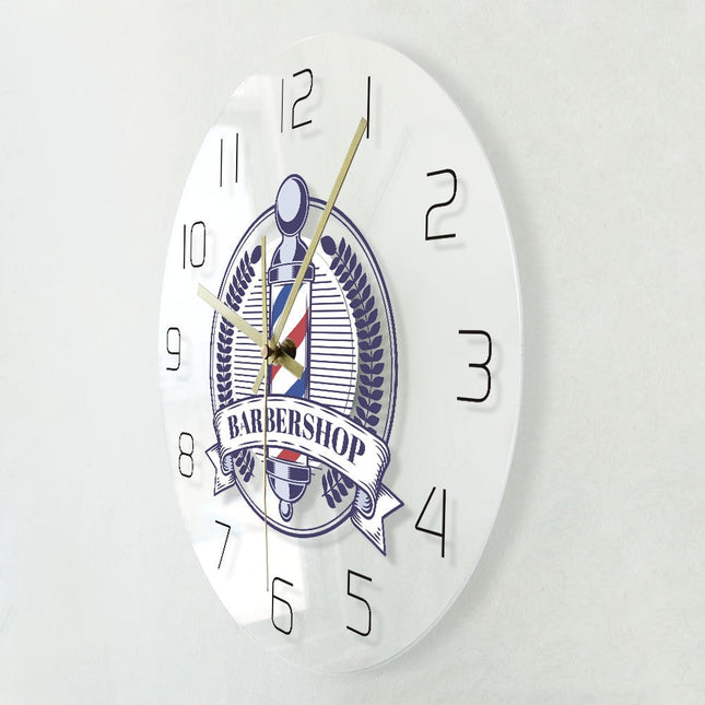 Runde LED-Wanduhr für Barber Shop