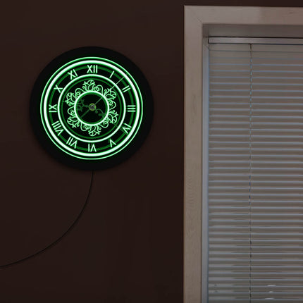 Retro Wanduhr römische Ziffern mit LED