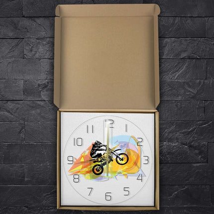 Wanduhr mit Motocross-Motorrad als Motiv
