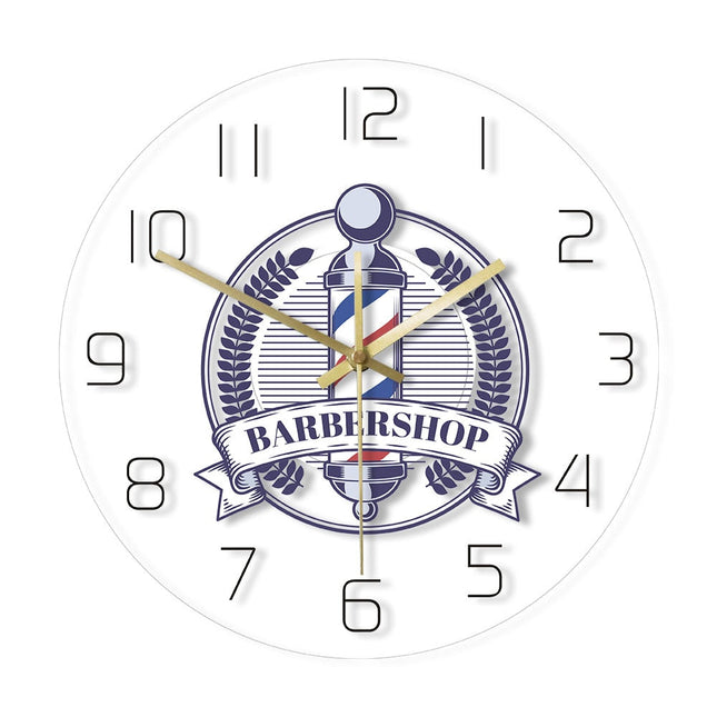 Runde LED-Wanduhr für Barber Shop