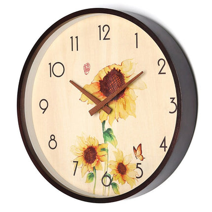 Wanduhr Holz mit Bambus Motiv