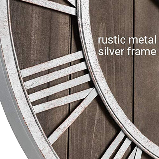 Große Wanduhr Holz Metall Industrial