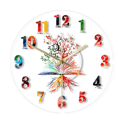 Acryl-Wanduhr mit Musikbuch-Motiv