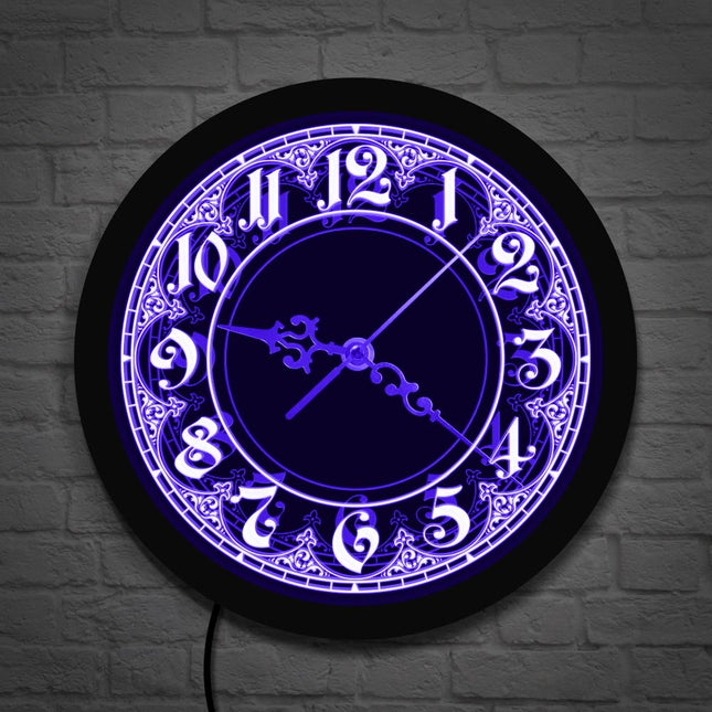 LED-Wanduhr mit arabischem Ornament-Design