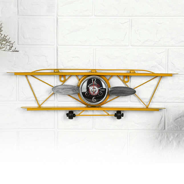 Vintage Wanduhr im Flugzeug-Design Metall