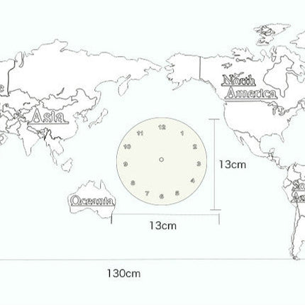 Große Weltkarten-Wanduhr mit Zeitzonen