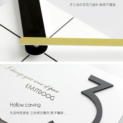 Rechteckige Wanduhr modernes minimalistisches Design